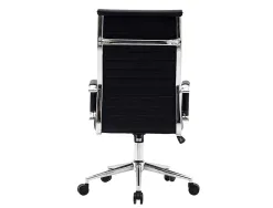 Chaise bureau q-connect bosa simil cuir base metallique haut max 1130 larg 550 prof 630mm roues premium coloris noir