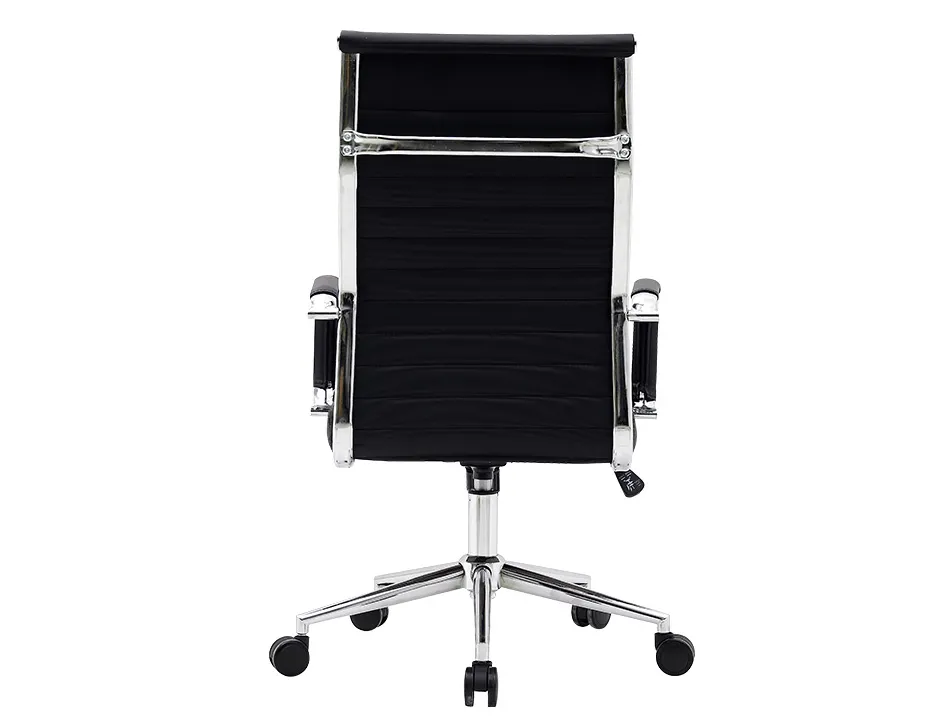 Chaise bureau q-connect bosa simil cuir base metallique haut max 1130 larg 550 prof 630mm roues premium coloris noir