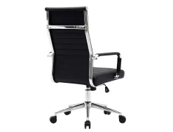 Chaise bureau q-connect bosa simil cuir base metallique haut max 1130 larg 550 prof 630mm roues premium coloris noir