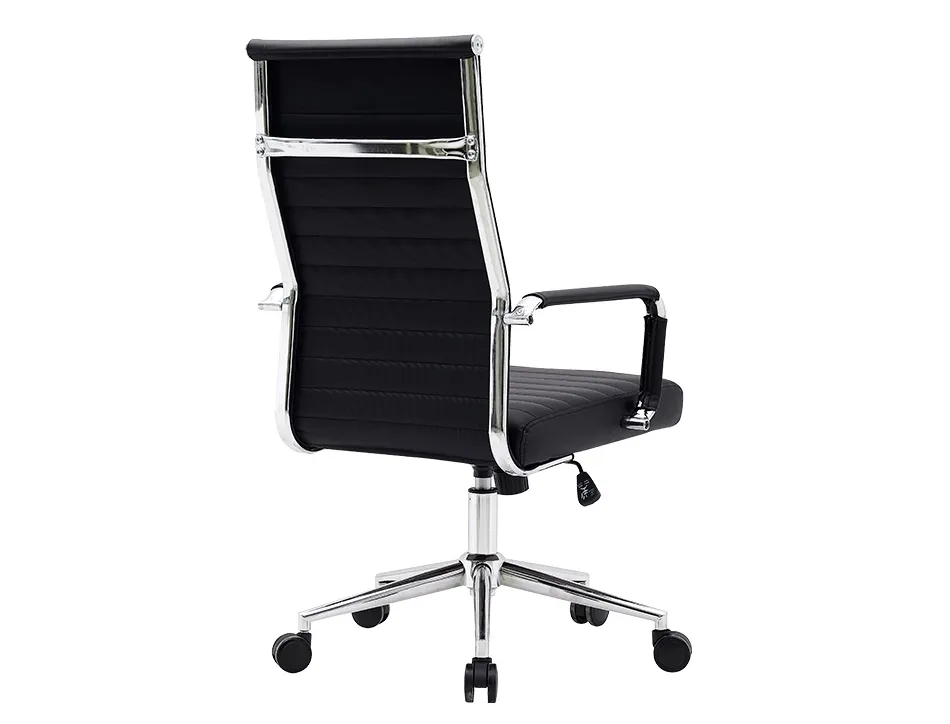 Chaise bureau q-connect bosa simil cuir base metallique haut max 1130 larg 550 prof 630mm roues premium coloris noir