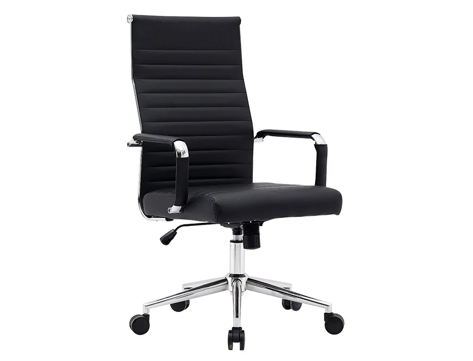 Chaise bureau q-connect bosa simil cuir base metallique haut max 1130 larg 550 prof 630mm roues premium coloris noir