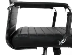 Chaise bureau q-connect bosa simil cuir base metallique haut max 1130 larg 550 prof 630mm roues premium coloris noir