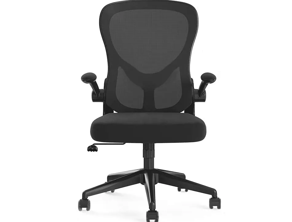 Chaise bureau q-connect rotative base nylon maille maximum supporte 130kg 910+75x550x610mm coloris noir