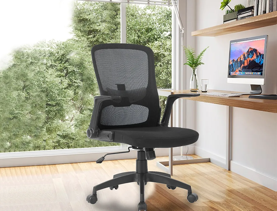 Chaise bureau q-connect rotative base nylon maille maximum supporte 130kg 910+75x550x610mm coloris noir