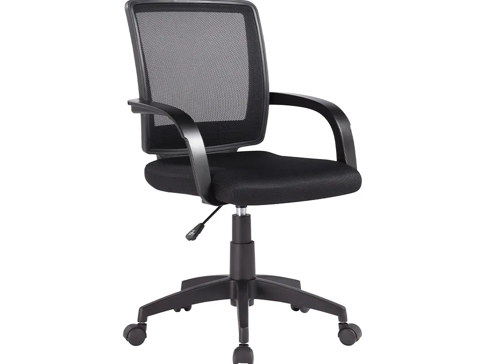 Chaise bureau q-connect rotative base nylon maille maximum supporte 120kg 900+100x560x570mm coloris noir