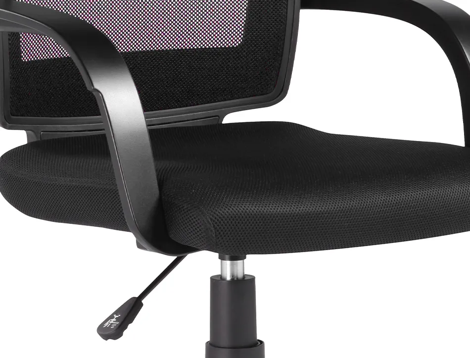 Chaise bureau q-connect rotative base nylon maille maximum supporte 120kg 900+100x560x570mm coloris noir