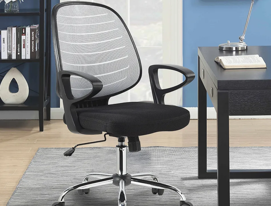 Chaise bureau q-connect rotative base metal maille maximum supporte 130kg 920+80x580x600mm coloris gris