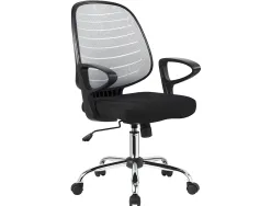 Chaise bureau q-connect rotative base metal maille maximum supporte 130kg 920+80x580x600mm coloris gris