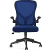 Chaise bureau q-connect rotative base nylon maille maximum supporte 130kg 910+75x550x610mm coloris bleu
