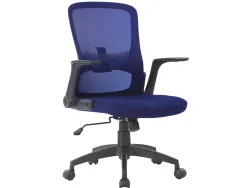 Chaise bureau q-connect rotative base nylon maille maximum supporte 130kg 910+75x550x610mm coloris bleu