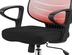 Chaise bureau q-connect rotative base metal maille maximum supporte 130kg 920+80x580x600mm rouge