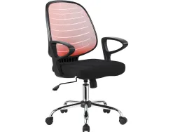 Chaise bureau q-connect rotative base metal maille maximum supporte 130kg 920+80x580x600mm rouge