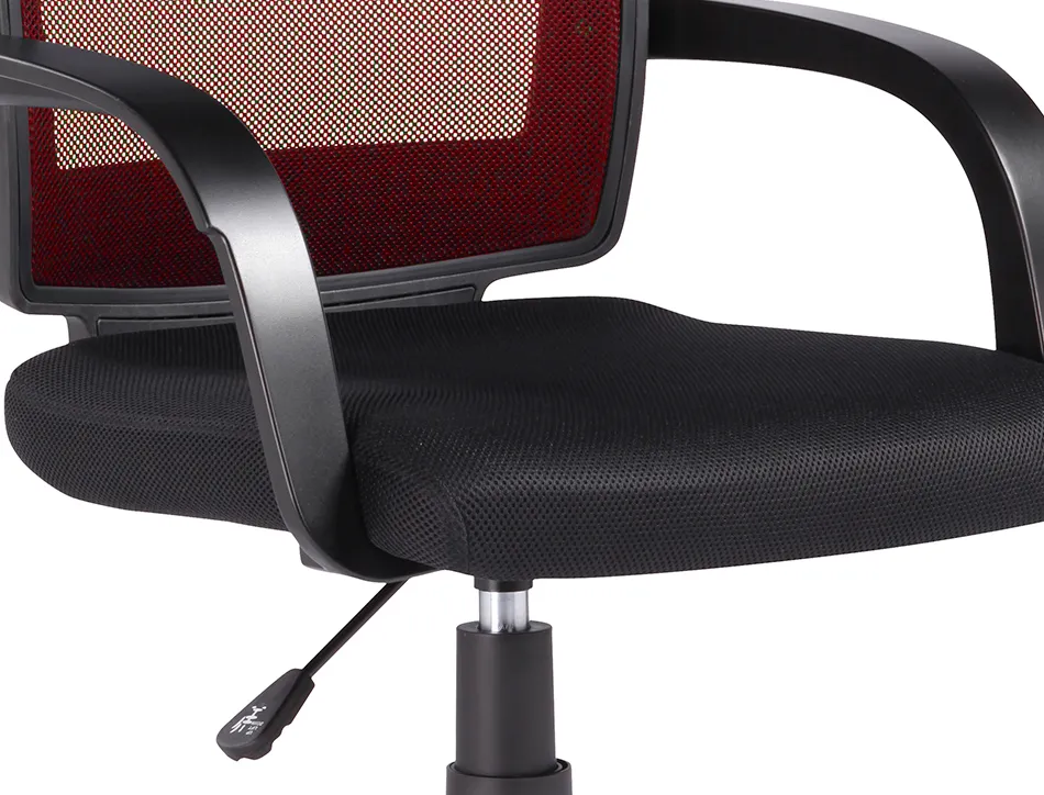 Chaise bureau q-connect rotative base nylon maille maximum supporte 120kg 900+100x560x570mm rouge
