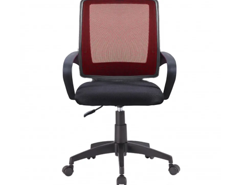 Chaise bureau q-connect rotative base nylon maille maximum supporte 120kg 900+100x560x570mm rouge