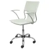 Chaise bureau q-connect rotative maximum supporte 100kg dim. 860+90x550x560mm simili cuir coloris blanc