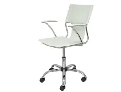 Chaise bureau q-connect rotative maximum supporte 100kg dim. 860+90x550x560mm simili cuir coloris blanc