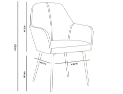 Chaise confident q-connect siemione base metallique haut max 820 larg 570 prof 580 coloris marron