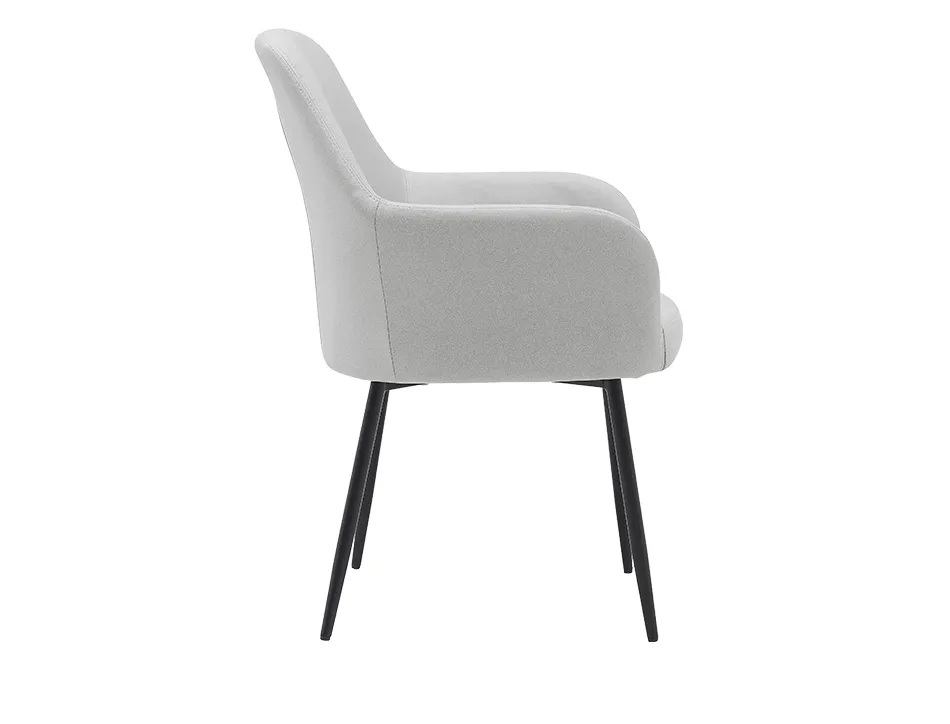 Chaise confident q-connect siemione base metallique haut max 820 larg 570 prof 580 coloris gris clair