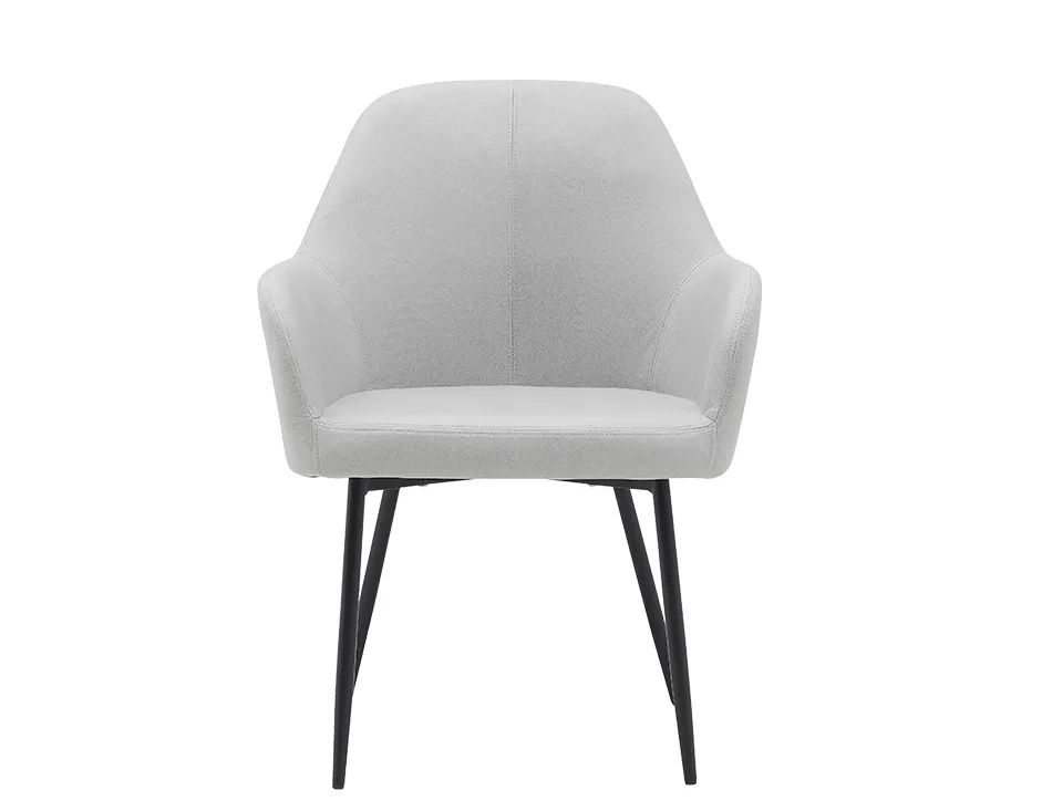 Chaise confident q-connect siemione base metallique haut max 820 larg 570 prof 580 coloris gris clair