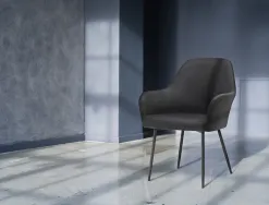 Chaise confident q-connect siemione base metallique haut max 820 larg 570 prof 580 coloris gris fonce