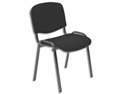 Chaise de conference iso classic tissu polyfibre structure 4 pieds metal epoxy noir