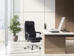 Chaise direction q-connect ravenna maille base metallique haut max 1300 larg 550 prof 510mm roues premium noir