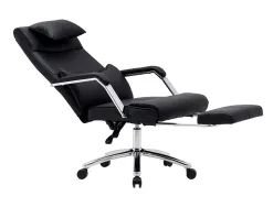Chaise direction q-connect ravenna simil cuir base metallique haut max 1300 larg 550 prof 510mm roues premium noir