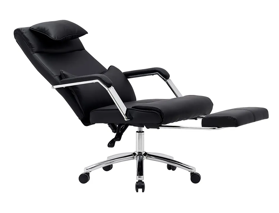 Chaise direction q-connect ravenna simil cuir base metallique haut max 1300 larg 550 prof 510mm roues premium noir