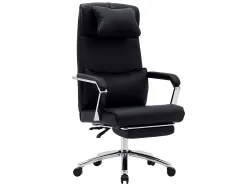 Chaise direction q-connect ravenna simil cuir base metallique haut max 1300 larg 550 prof 510mm roues premium noir