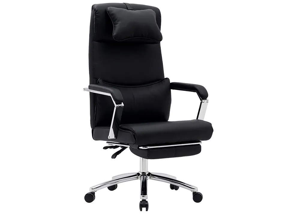 Chaise direction q-connect ravenna simil cuir base metallique haut max 1300 larg 550 prof 510mm roues premium noir