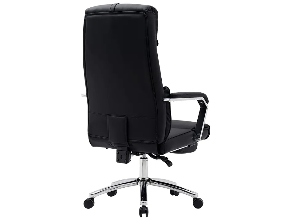 Chaise direction q-connect ravenna simil cuir base metallique haut max 1300 larg 550 prof 510mm roues premium noir