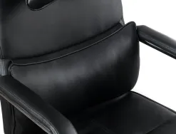 Chaise direction q-connect ravenna simil cuir base metallique haut max 1300 larg 550 prof 510mm roues premium noir