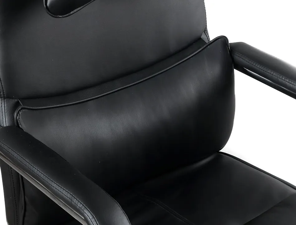 Chaise direction q-connect ravenna simil cuir base metallique haut max 1300 larg 550 prof 510mm roues premium noir