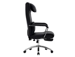 Chaise direction q-connect ravenna simil cuir base metallique haut max 1300 larg 550 prof 510mm roues premium noir