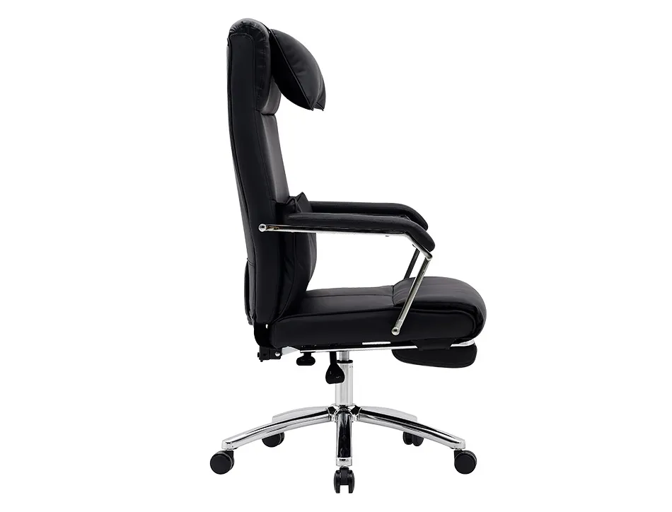 Chaise direction q-connect ravenna simil cuir base metallique haut max 1300 larg 550 prof 510mm roues premium noir