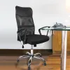 Chaise direction q-connect imitation cuir et maille base metal maximum supporte 130kg 1110+100x640x610mm noir