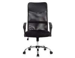 Chaise direction q-connect imitation cuir et maille base metal maximum supporte 130kg 1110+100x640x610mm noir