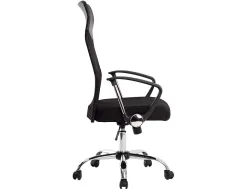 Chaise direction q-connect imitation cuir et maille base metal maximum supporte 130kg 1110+100x640x610mm noir