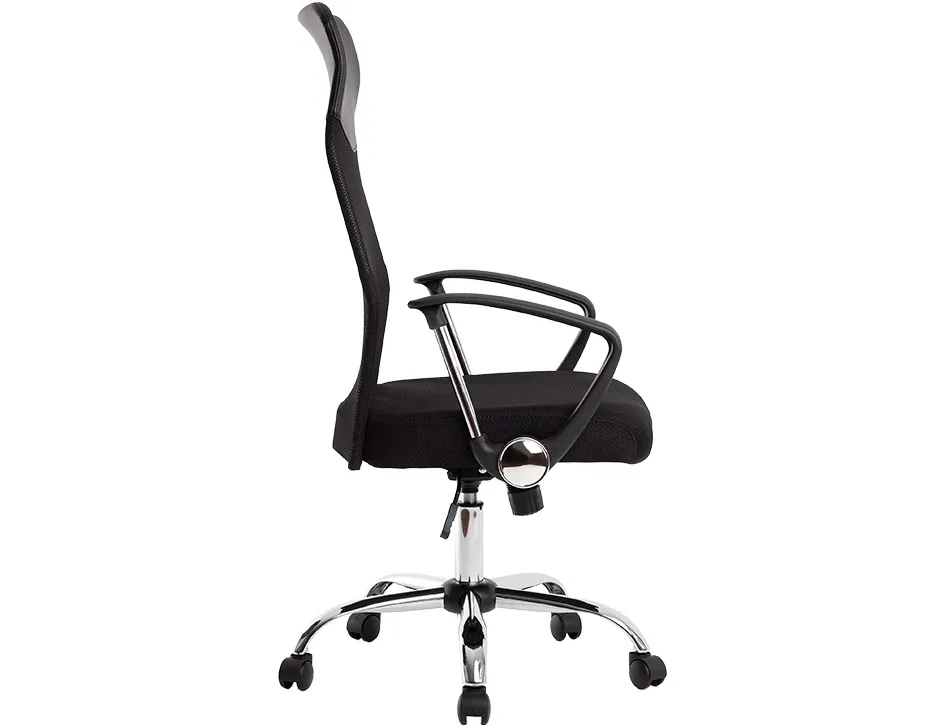 Chaise direction q-connect imitation cuir et maille base metal maximum supporte 130kg 1110+100x640x610mm noir