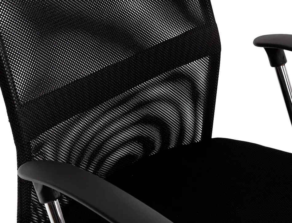 Chaise direction q-connect imitation cuir et maille base metal maximum supporte 130kg 1110+100x640x610mm noir