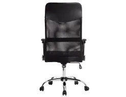 Chaise direction q-connect imitation cuir et maille base metal maximum supporte 130kg 1110+100x640x610mm noir
