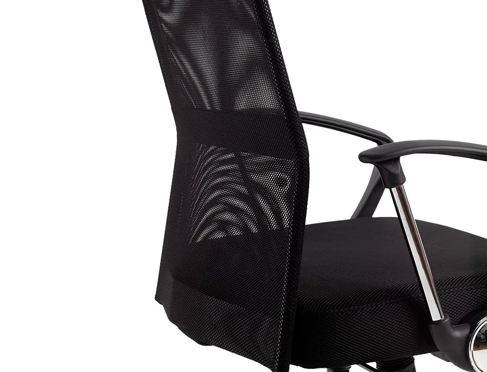 Chaise direction q-connect imitation cuir et maille base metal maximum supporte 130kg 1110+100x640x610mm noir