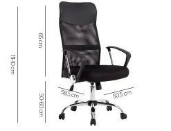 Chaise direction q-connect imitation cuir et maille base metal maximum supporte 130kg 1110+100x640x610mm noir