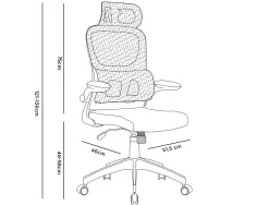 Chaise direction q-connect sorrento maille base metallique haut max 1320 larg 650 prof 600mm roues premium bleu-gris