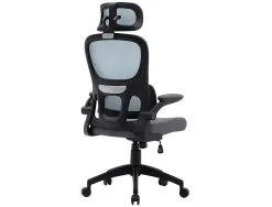 Chaise direction q-connect sorrento maille base metallique haut max 1320 larg 650 prof 600mm roues premium bleu-gris