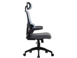 Chaise direction q-connect sorrento maille base metallique haut max 1320 larg 650 prof 600mm roues premium bleu-gris