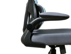 Chaise direction q-connect sorrento maille base metallique haut max 1320 larg 650 prof 600mm roues premium bleu-gris