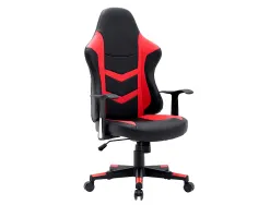 Chaise gaming q-connect orvieto simil cuir base metallique haut max 1200 larg 500 prof 510mm roues premium noir-rouge