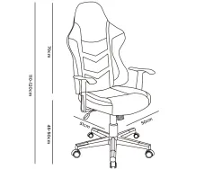 Chaise gaming q-connect orvieto simil cuir base metallique haut max 1200 larg 500 prof 510mm roues premium noir-rouge