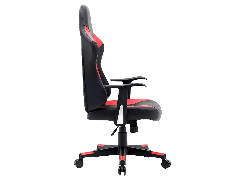 Chaise gaming q-connect orvieto simil cuir base metallique haut max 1200 larg 500 prof 510mm roues premium noir-rouge
